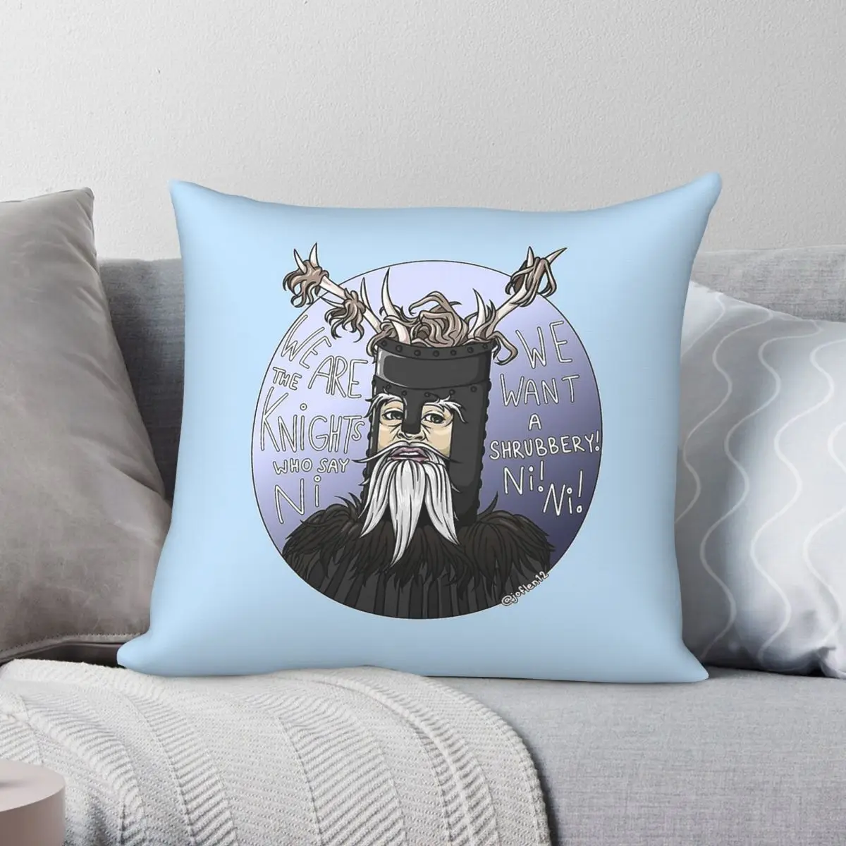 Knights Who Say Ni Monty Python Holy Grail Pillowcase Polyester Linen Velvet Decor Pillow Case Car Cushion Cover Wholesale 18