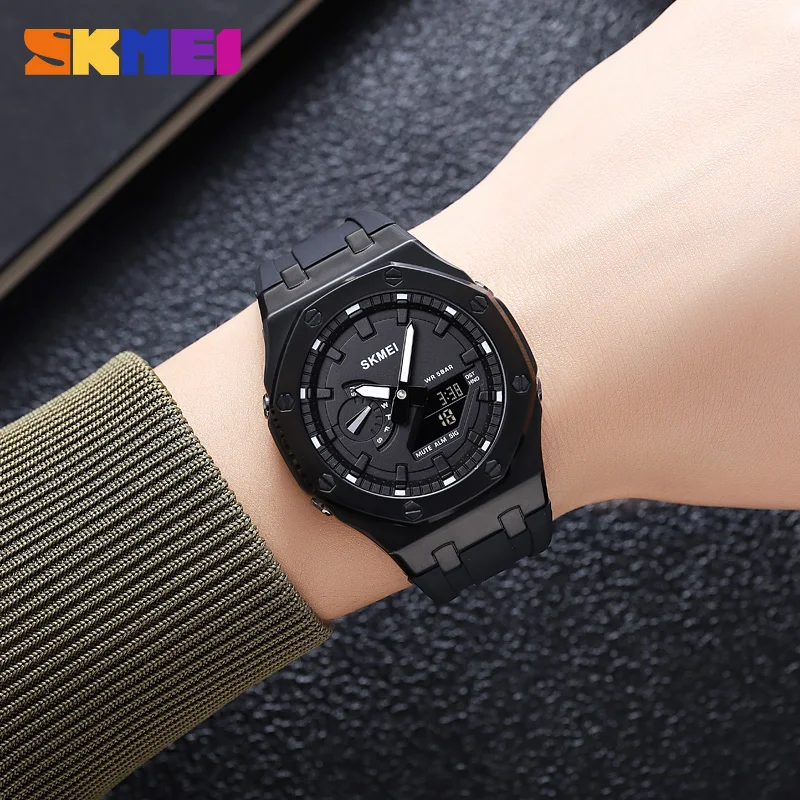 SKMEI-reloj electrónico multifuncional para hombre, accesorio deportivo resistente al agua con brillo nocturno, 2243