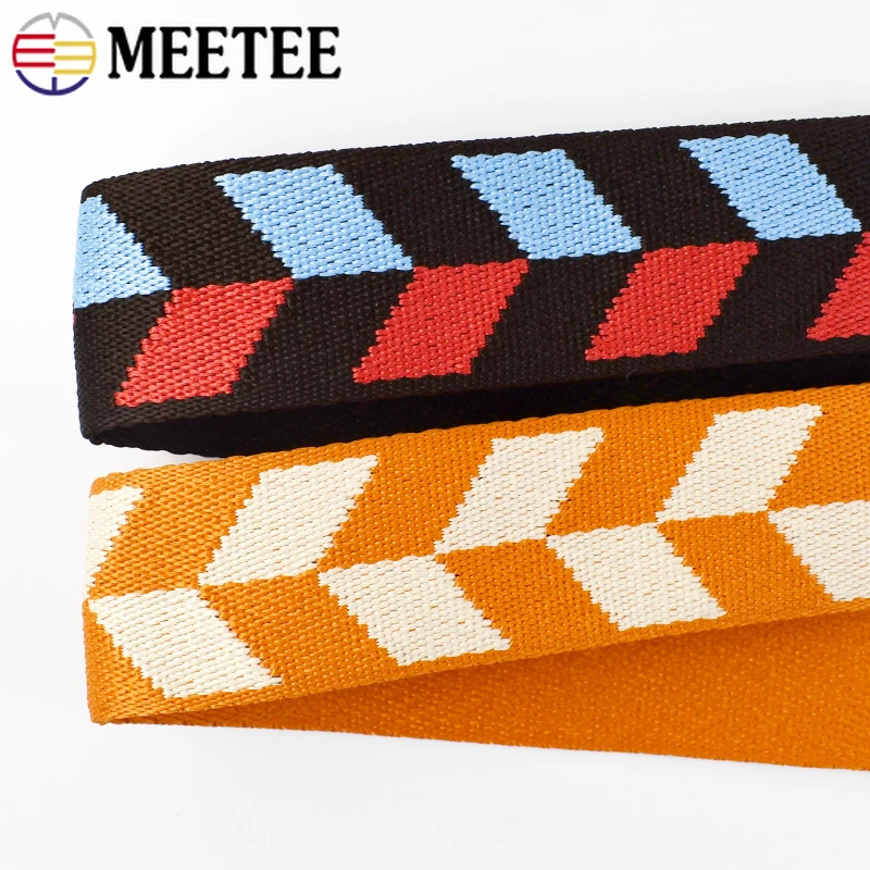 2/5/10Meters 2mm Thick 38mm Polyester Jacquard Webbing Tape Bag Strap Ribbons Belt Binding DIY Shoes Garment Sewing Accessories