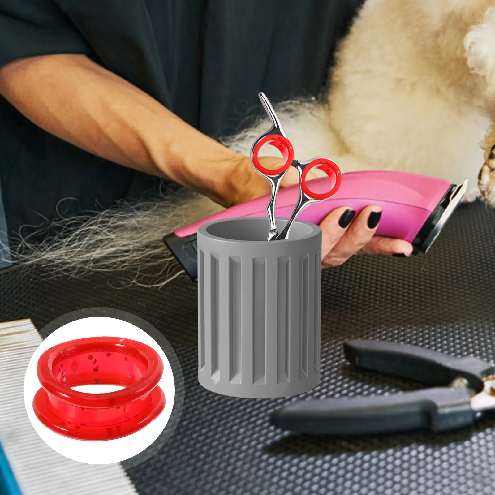 12Pcs Pet Scissor Finger Rings Soft Silicone Grooming Tool for Dogs Cats Enhanced Grip Fatigue Reduction Colorful Set Dog