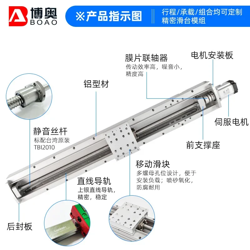 140 Wide Fully Enclosed Linear Screw Rod Module Laser Welding Machine Linear Screw Rod Sliding Table Aluminum Profile Module