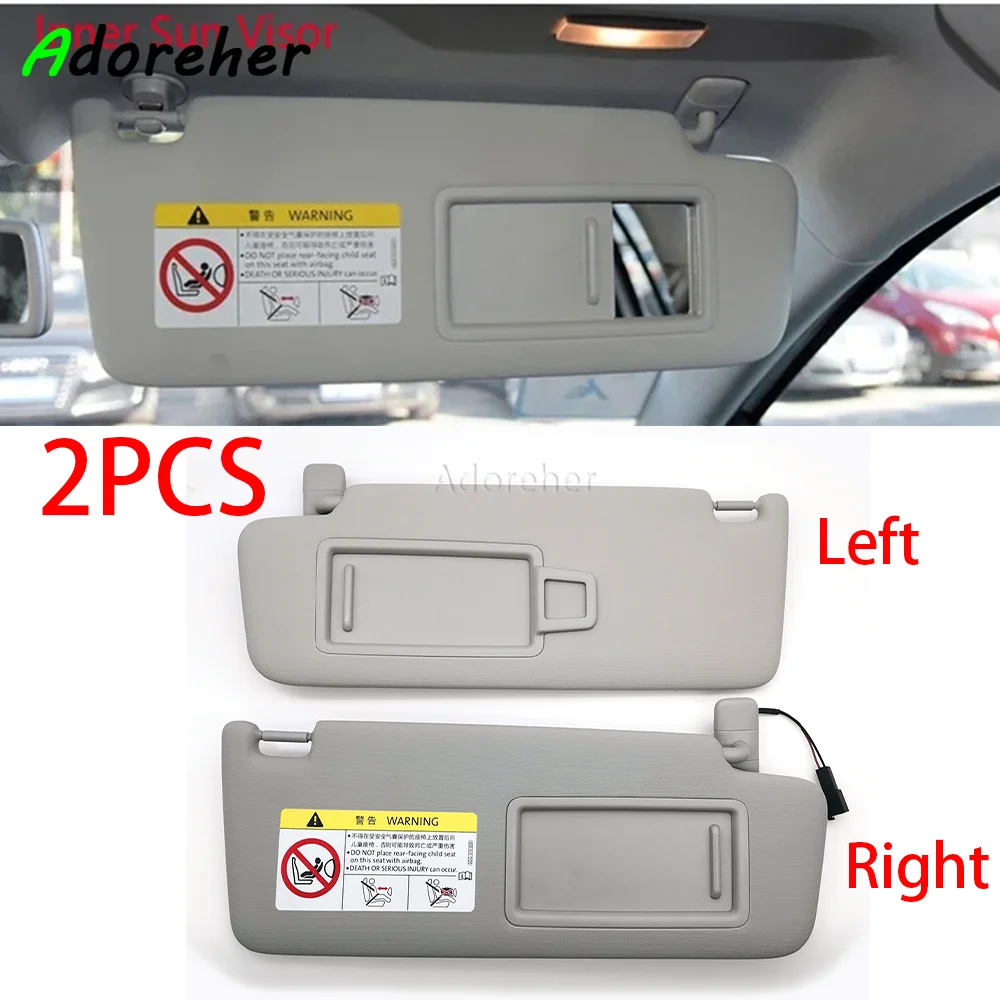 

1 пара серого автомобильного внутреннего солнцезащитного козырька для макияжа для VW Passat B8 Golf 7 SportsVan для Skoda Octavia 2015-2019