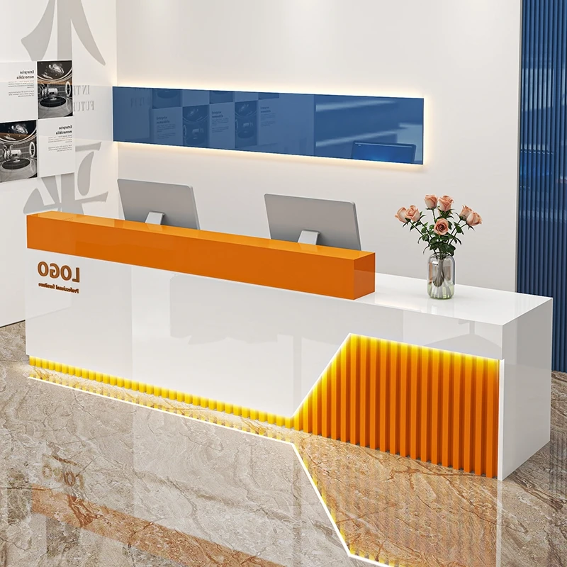 تخزين جمالي مكتب الاستقبال ديكورات مكتب الاستقبال الحديث مكتب الاستقبال مكافحة أمين الصندوق الأثاث التجاري الفاخر