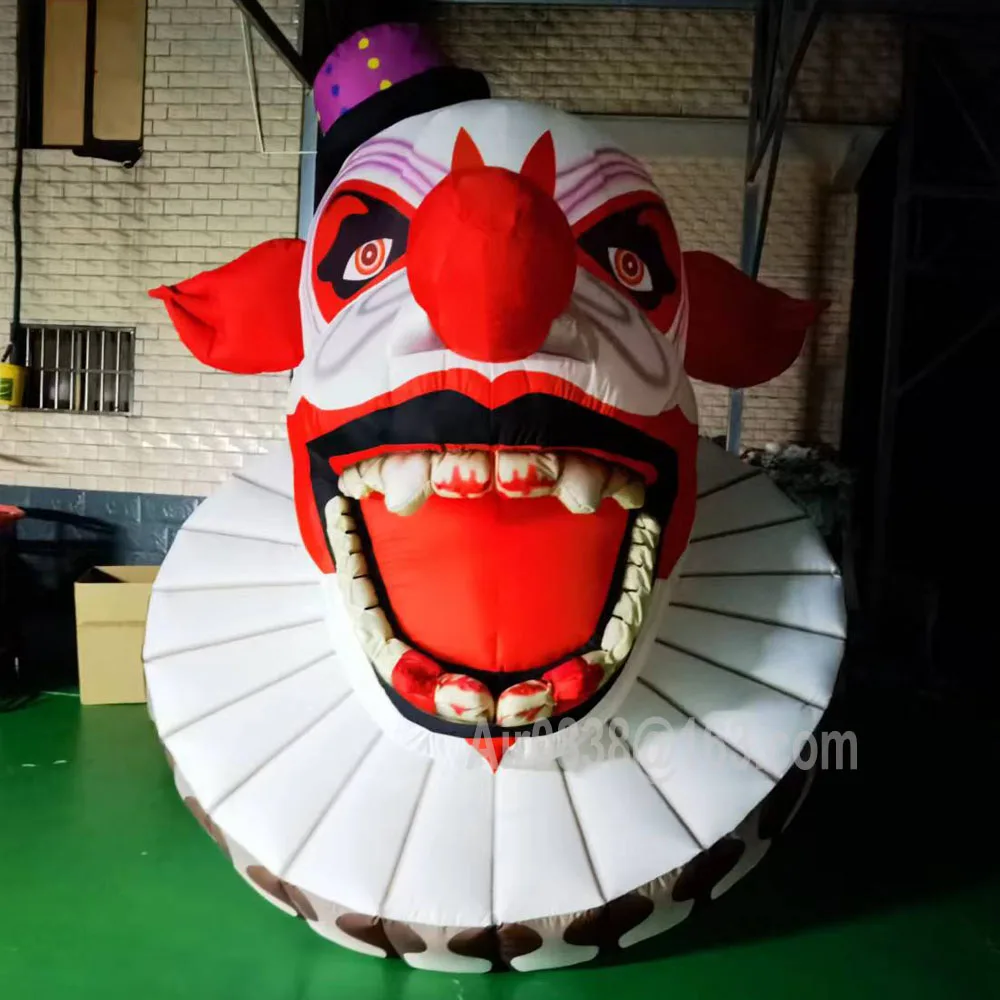 

Halloween Decoration Inflatable Clown Head With Led Lights Scary Giant Inflatable Clown Mask Ghost Head For Party Hanging Deco