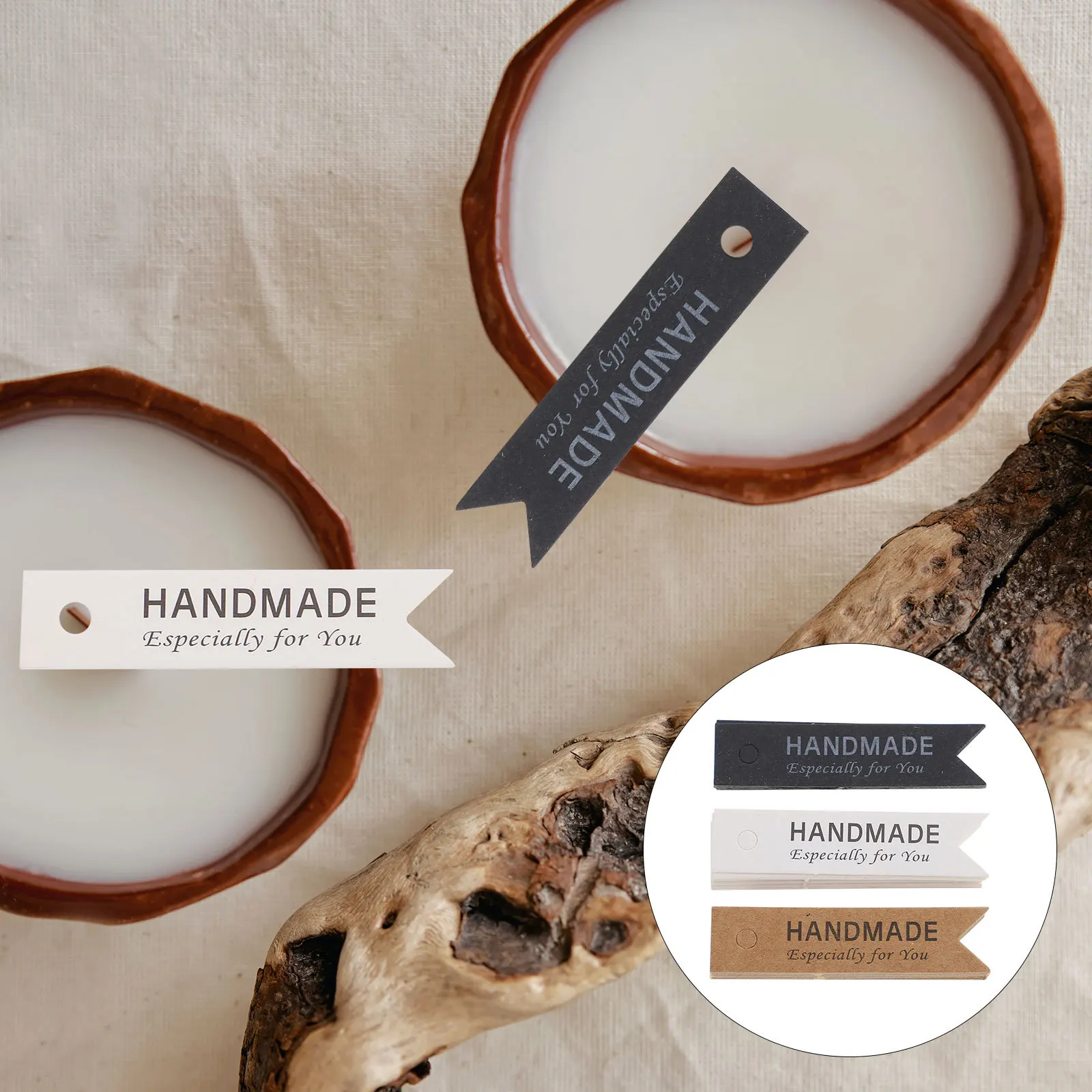 

45pcs Scented Decor Kraft Paper Fishtail Flag Hanging Tags Diy Labels Aromatherapy Decorations Hardware Sealing