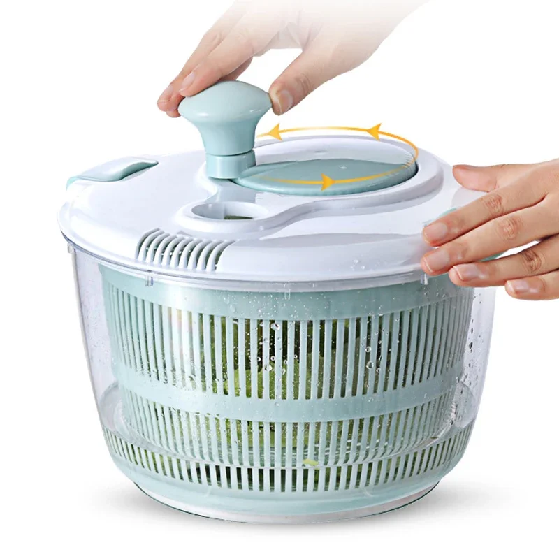 

Household Vegetable Dehydrator Fruit Drain Basket Dryer Hand-cranked Kitchen Creative Manual Washing Throwing Salad Spinner