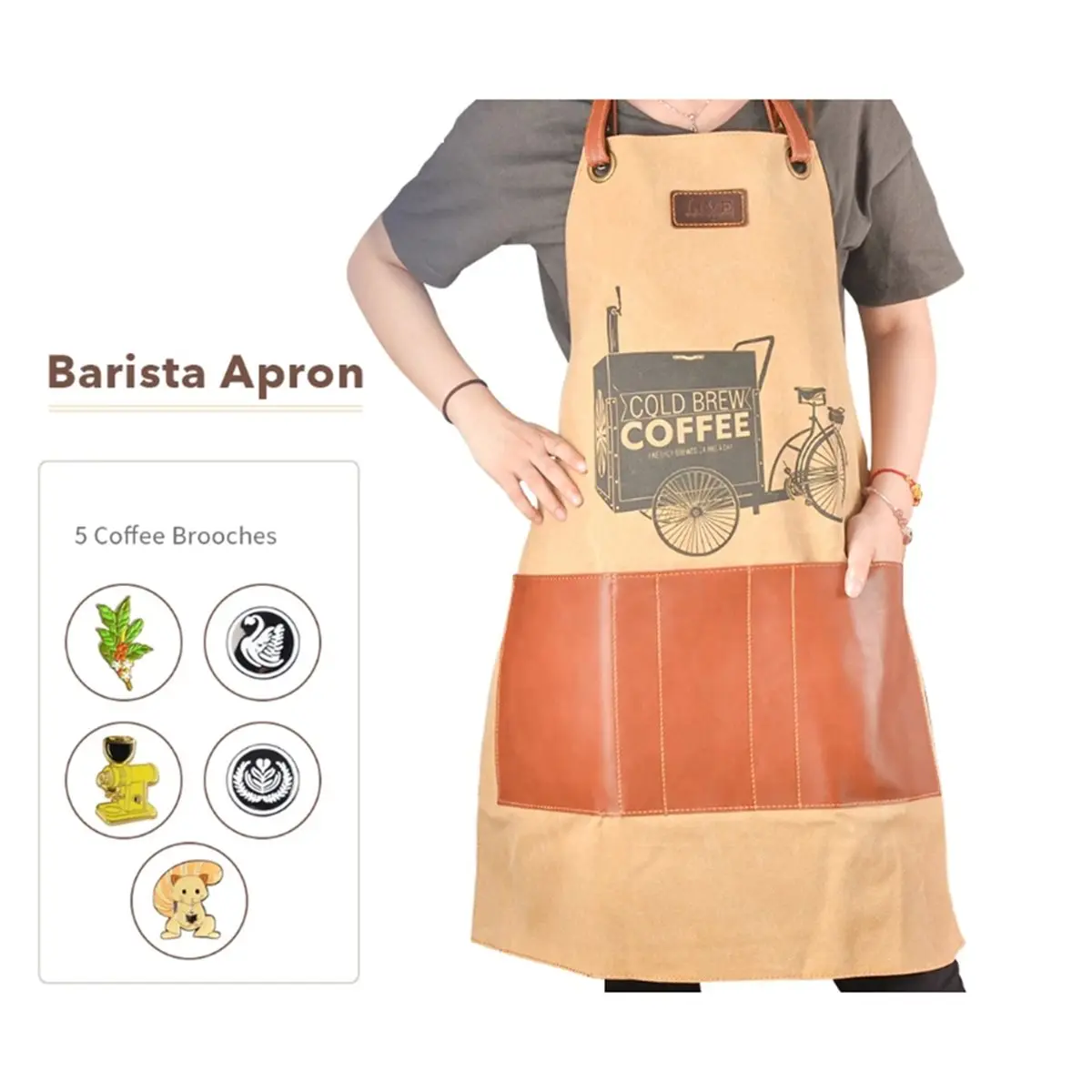 Rank! Fashion Aprons Woman Men Work Aprons,Chef Aprons for Women Men, Coffee Accessories