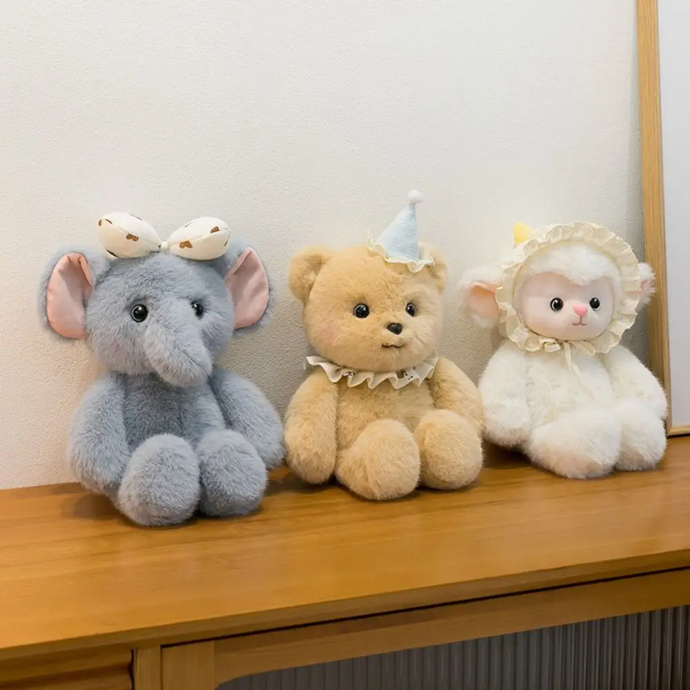 

Stuffed Animals Elephant Plush Toys PP Cotton Sleeping Doll Little Bear Plush Toy Throw Pillow 30cm Lamb Animals Doll
