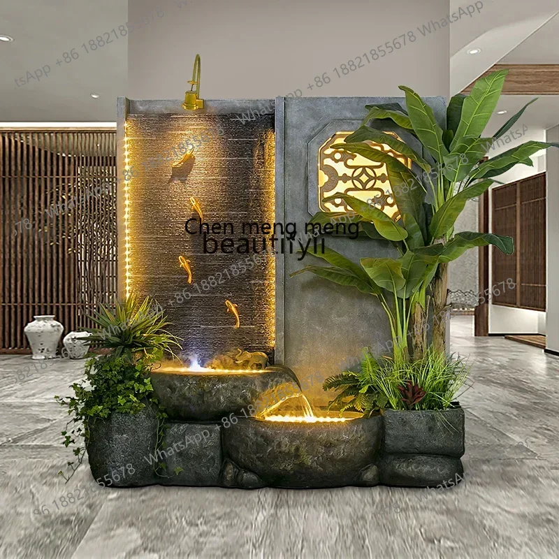 D178 H Rockery Flowing Water Living Room Water Curtain Wall Landscape Decoration Hallway Hotel Lobby Alpine Floor Ornaments