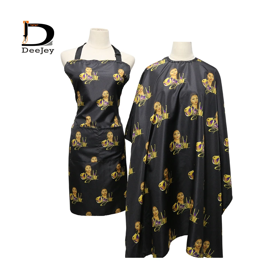 

ALL OVER LOGO printed High Quality Hairdressing Cape cover & Apron Cutting Hair Waterproof Cloth Salon Barber Gown