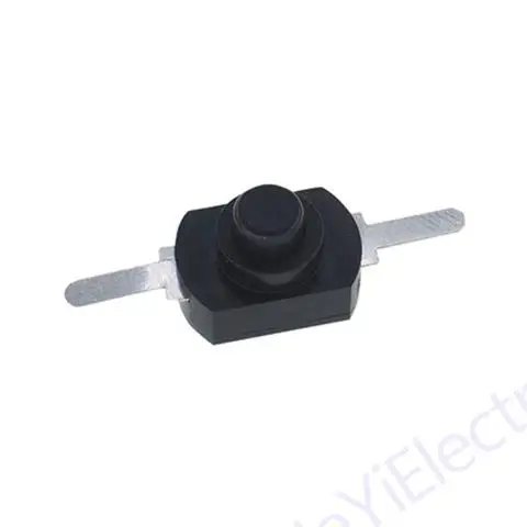 100PCS 12*8MM DC 30V 1A Black and White On Off Mini Push Button Switch for Electric Torch Self Locking