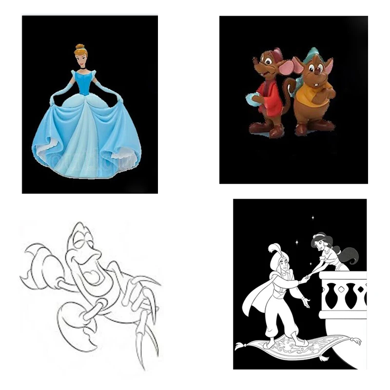 Disney Metal wykrojniki Album do scrapbookingu DIY Album 3D kartka z życzeniami dekoracja kreatywny charakter Dwarf Princess szablon 2022 nowy