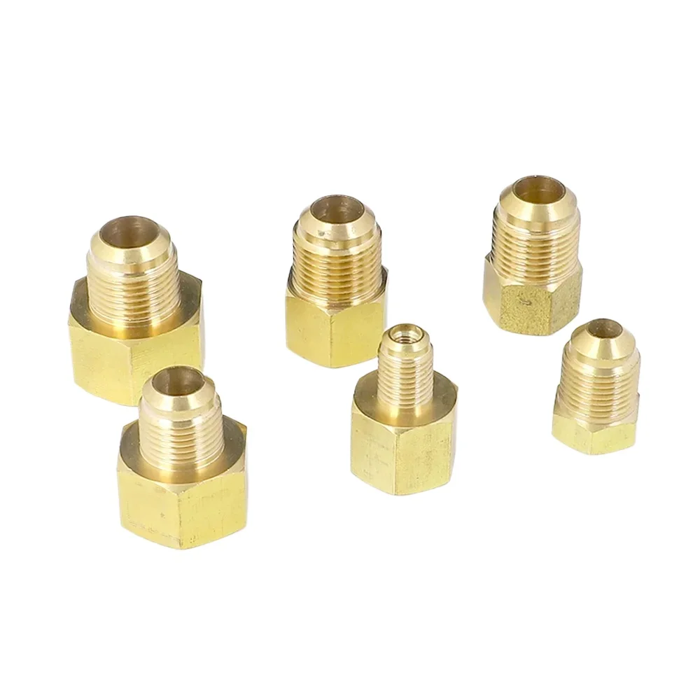 45-Deg SAE/Standard 1/4 3/8 1/2 3/4 Inch Reducer Flare UNF Female To Male Fitting Brass Pipe Connector Adapeter Air Conditioner
