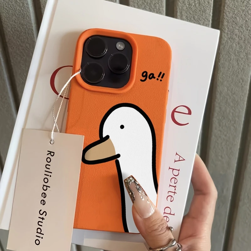 Per iPhone 17 Pro Custodie Carino Semplice Anatra Cassa Del Telefono Per iPhone 16 Pro Max 13 11 12 14 15 7 8 Plus XS XR X 16E 17 Air Soft Cover