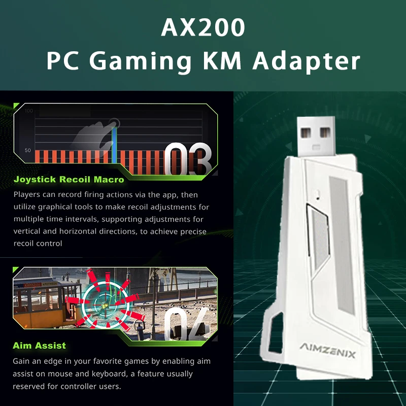 AIMZENIX AX200 Pro Конвертер клавиатуры и мыши для ПК консолей — игровой адаптер Plug & Play повышенной производительности Фото №6