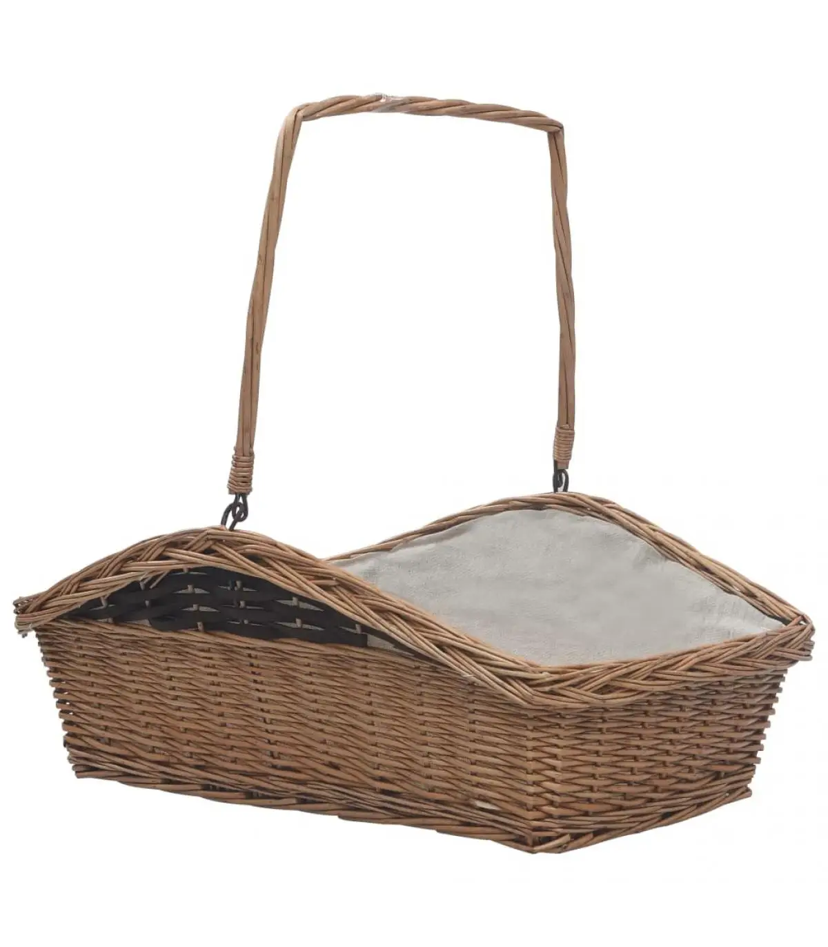 61,5x46,5x58 cm wood wood-burning basket with handles Willow Brown