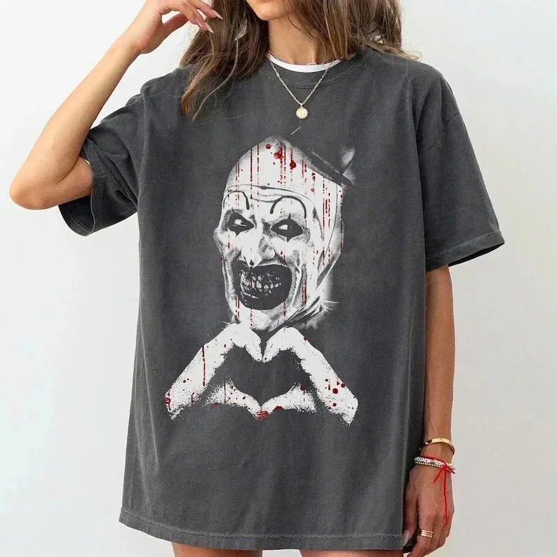 

Women Art The Clown Terrifier Scary Horror Clown Men Vintage T Shirt Streetwear Oversized Short Sleeve Tee Cotton Streetwear Top