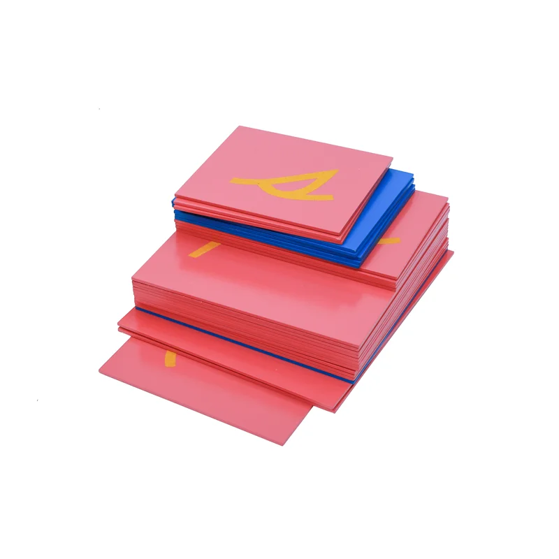 Montessori Language Materials Lower Case Cursive Sandpaper Letters Wood Tracing Board Puzzles Early Learning Toys Education Game - view 2