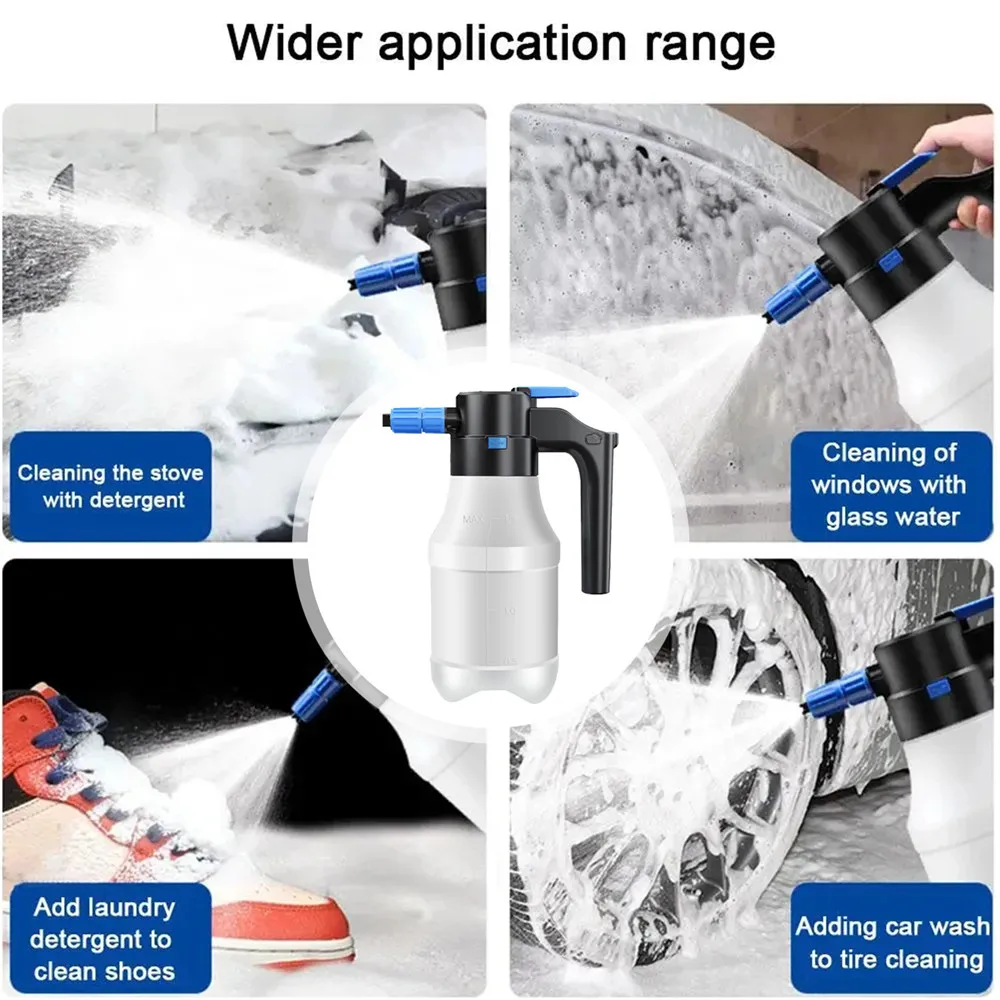 Snow Foam Pump Sprayer Foam Sprayer Handheld Electric Foam Sprayer Type-C Rechargeable Cordless High-Pressure Foam Spray Bottle