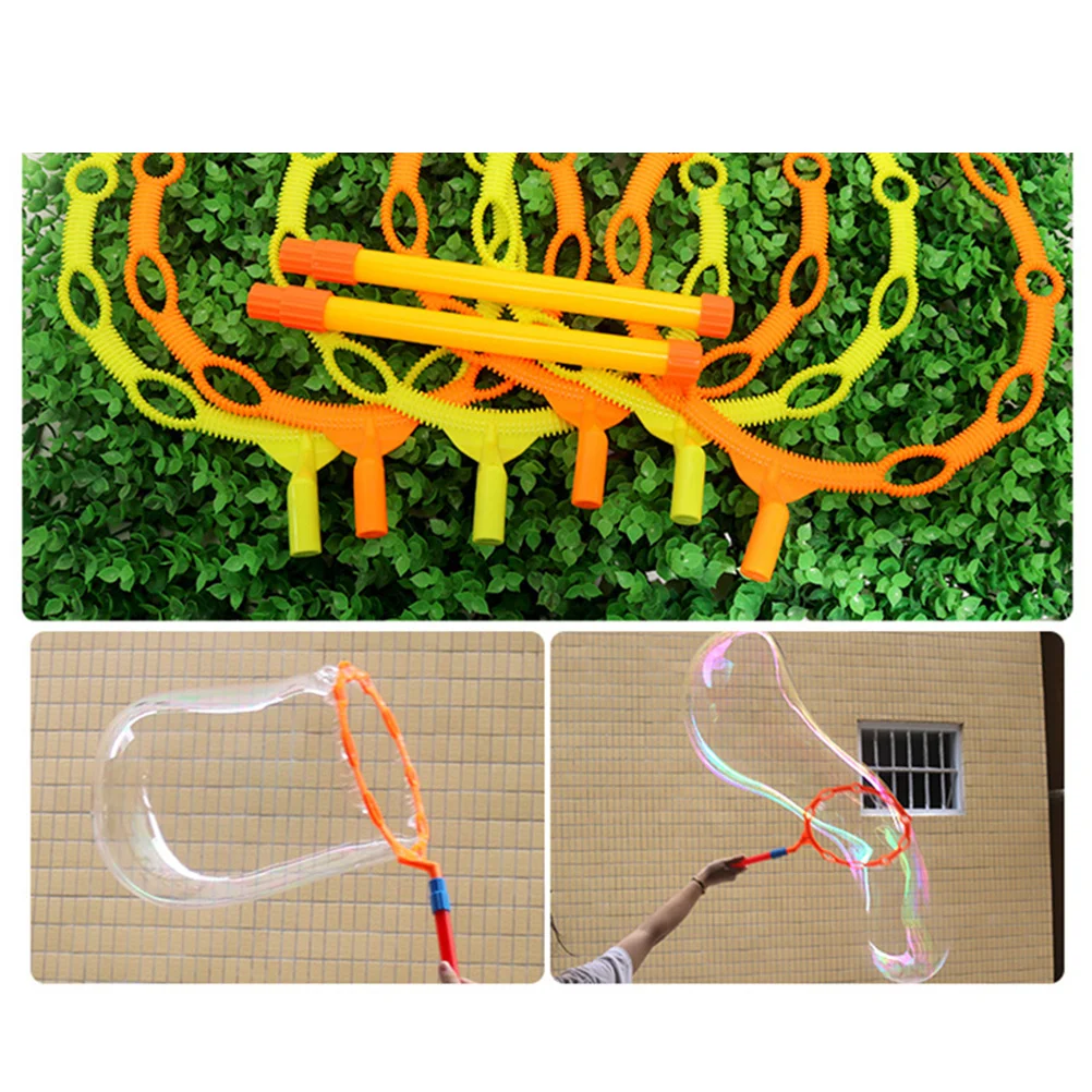 Großer Blasenring für den Außenbereich, blasendes Blasengebläse, kleiner Kreis, langer abnehmbarer Griff, Kinderspielzeug, orange Farbe