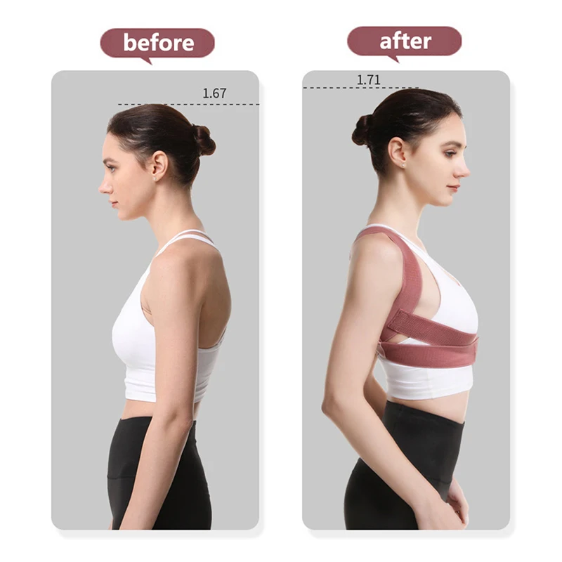 Women Adjustable Elastic Back Support Belt Chest Posture Corrector Shoulder Brace Body Shaper Corset Invisible Body Shaper