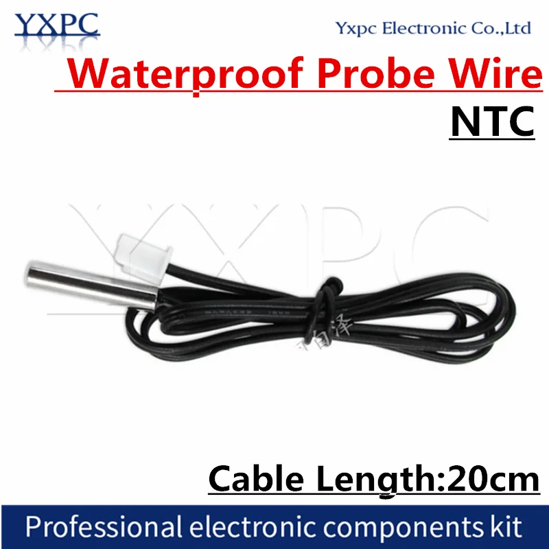 1szt 20cm Termistor NTC Czujnik temperatury B3950 2K 5K 10K 15K 20K 50K 100K 1% Sonda powietrzna sonda klimatyzacyjna Do Arduino W1209