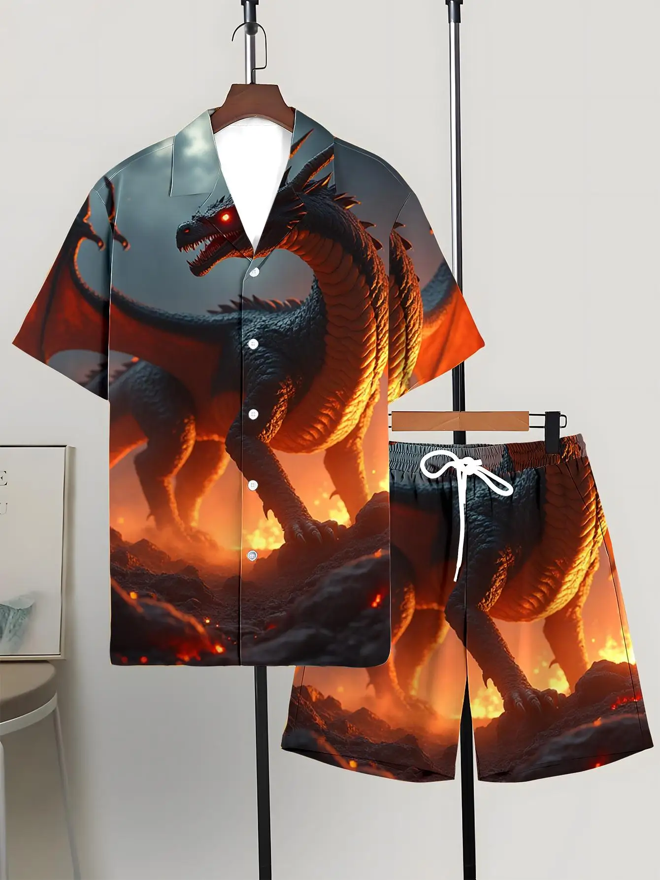 Men's Shirt Sets 2026 Spring/Summer outfits two piece Graphic jogging set 3D Printed men's suits men's tracksuit Tracksuit men