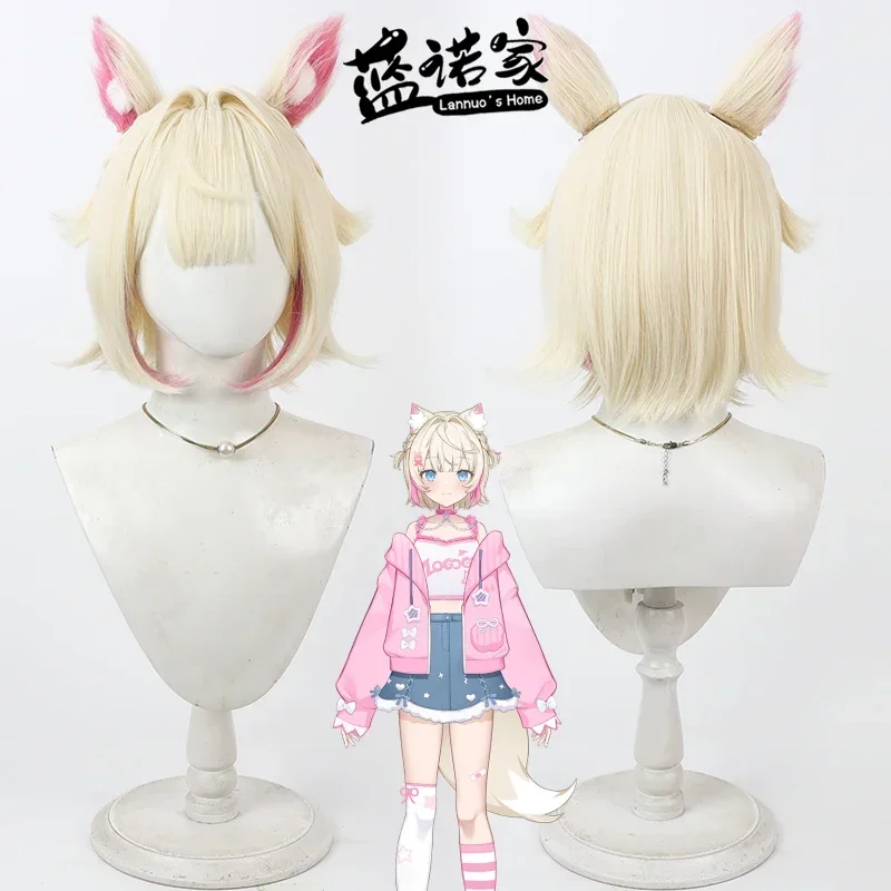 

NIJISANJI Virtual YouTube Mococoa Abssyguard Cos Cosplay Wig Halloween Party Prop Synthetic Hair Heat Resistant Fiber + Wig Cap