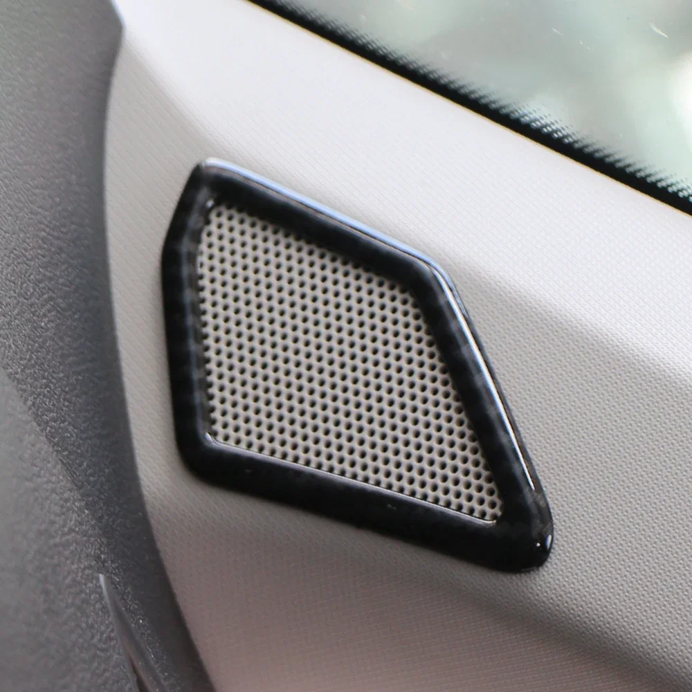 2Pcs Car Front Window Audio A Pillar Speaker Circle Cover Trim Stickers for Volkswagen VW T-Roc TROC 2018 - 2023 Accessories image 2