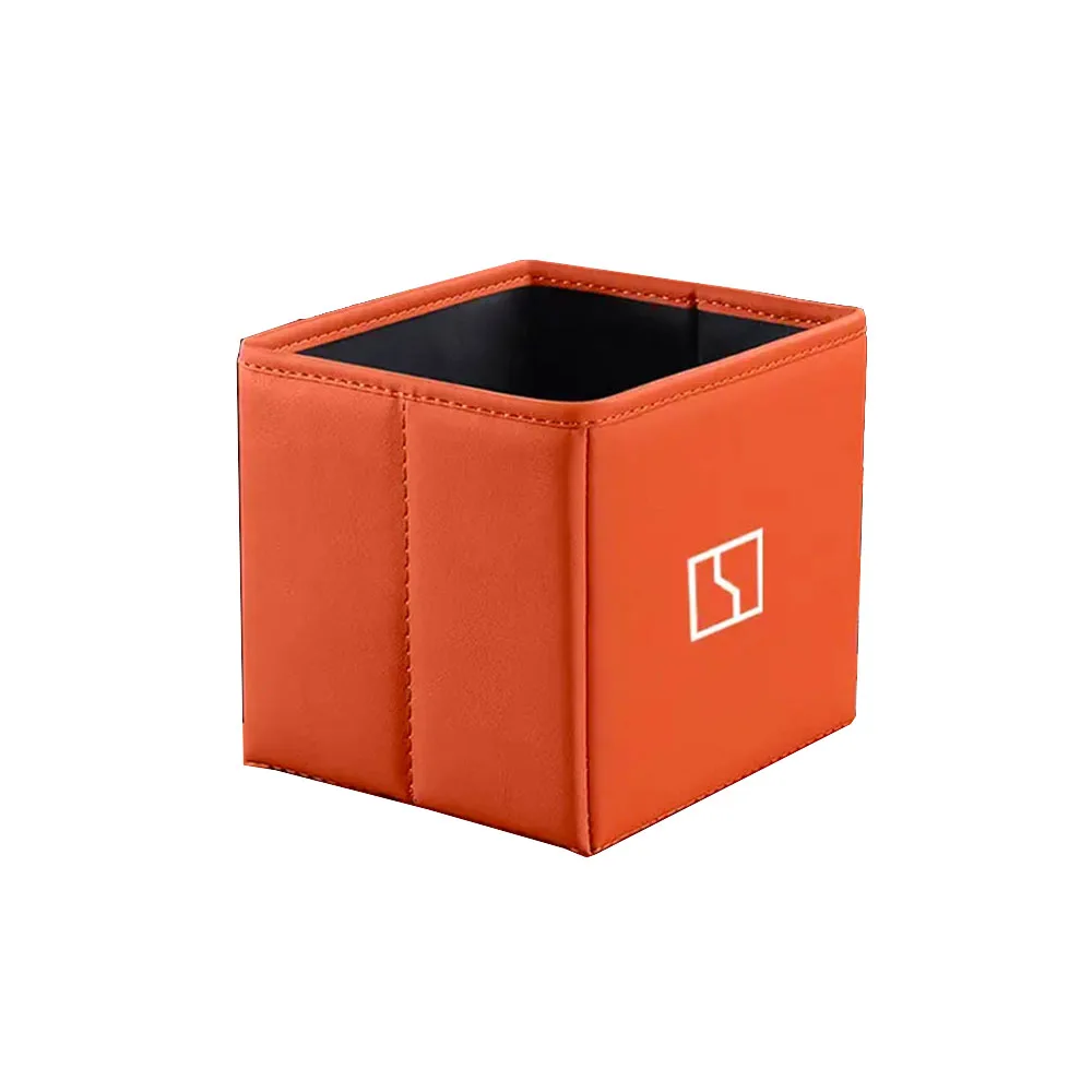 Foldable Car Trash Can Storage Box For Zeekr 8X 2026-2027 Multifunctional Leather Organizer Bin Auto Interior Decoration