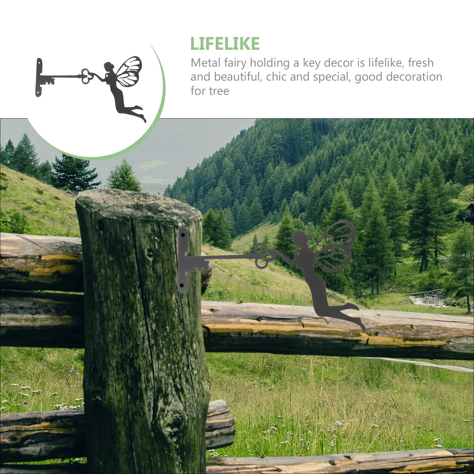 

Fairy Garden Accessories Tree Sculpture Metal Craft Home Decor Outdoor Patio Balcony Art Non Fading Color Lightweight