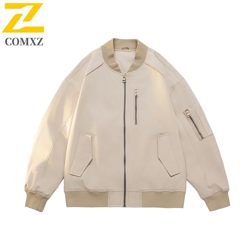 سترة COMXZ للرجال 2025 للمغامرة الخارجية متعددة الوظائف بسحاب سترات ممتازة بياقة واقفة سترة واقية للخريف متينة #4