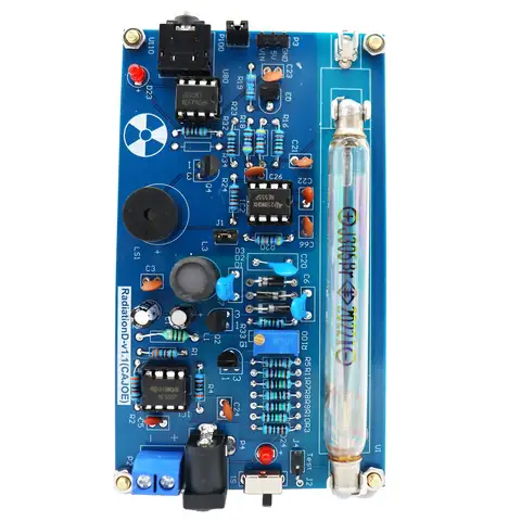 Assembled DIY Geiger Counter Kit, Assembled Radiation Detector System Miller Tube Nuclear Radiation Detector Geiger Counter Kit