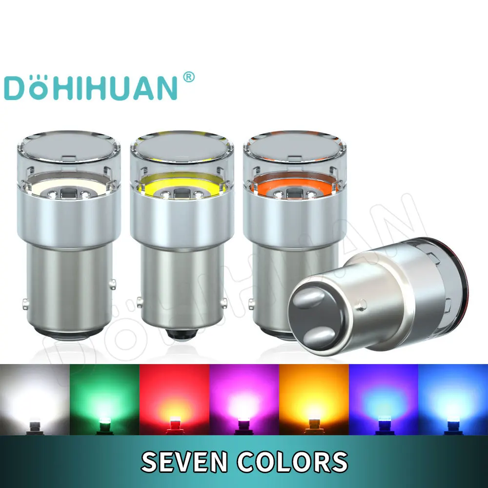 DOHIHUAN 12V 24V 1157 Żarówka Led P21W 1156 Strobe P21/5W Lampa BAY15D BA15S R5W S25 Czerwona lampa błyskowa Parking Truck Car Brake Światło cofania