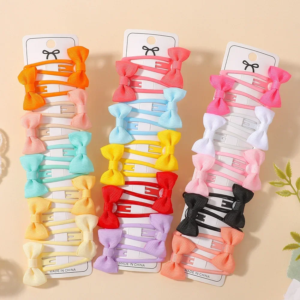 30Pcs Hair Ribbon Small Bow Snap Hair Clips Bulk Set Toddler Girls School Party Hairstyle Decor BB Bangs Barrette