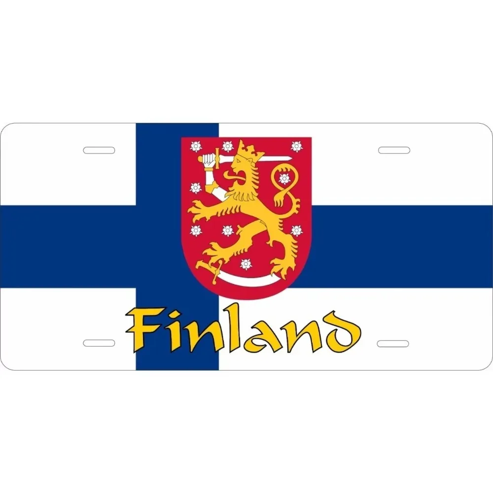 CIFbuy Customizable 2D Flat Finland Flag Decor Tag Personalized Text Waterproof Home Wall Art Decor