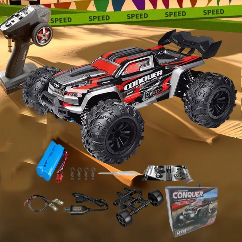 4WD RC Auto 1:16 2,4 GHz mit 38 km/h, Allrad Geländewagen mit LED, Drift Ferngesteuertes Auto Weihnachtsgeschenk