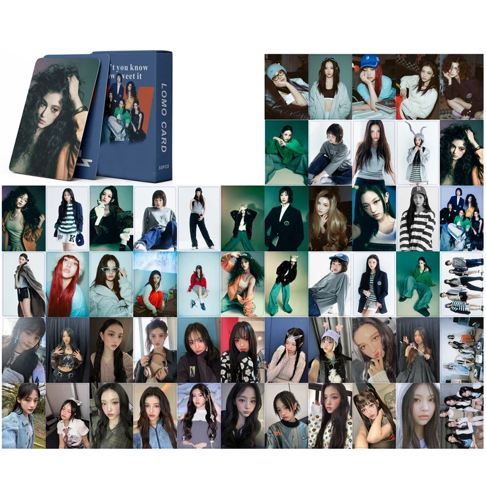 55pcs/set New Kpop Jeans How Sweet Photo Album Club Attention Lomo Cards High Quality HD Jeans Photocards