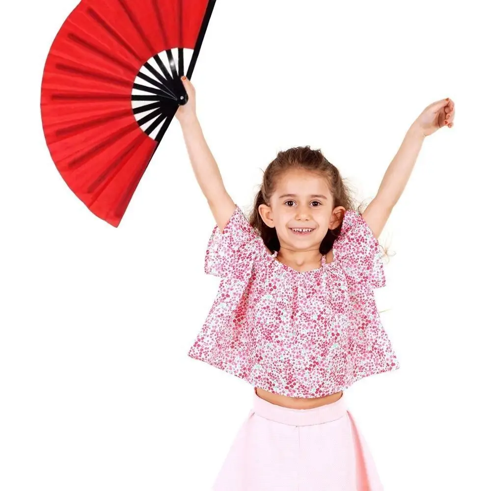 33cm Chinese Tai Chi Yoga Kung Fu Fan 10 Styles Plastic Bone Dance Performance Fan Chinoiserie Gift Hand Folding Stage Fan