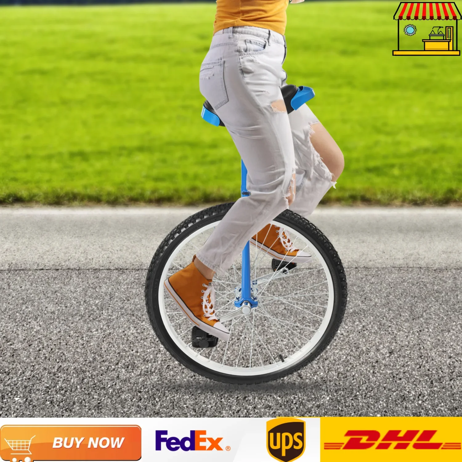 16 Inches/24 Inches Wheel Unicycle One Wheel Children Bike Height Adjustable Exercise Cycling Bicycle for Kids