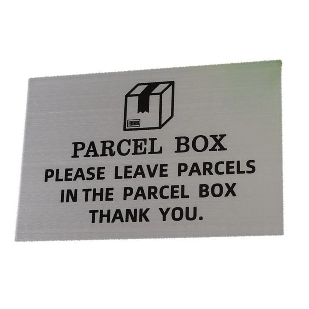 1/2PCS Aluminum Metal Sign Parcel Box Signs Parcels Post Note Plaque 15X10CM Parcel Box Sign Safety Package Placement Sign