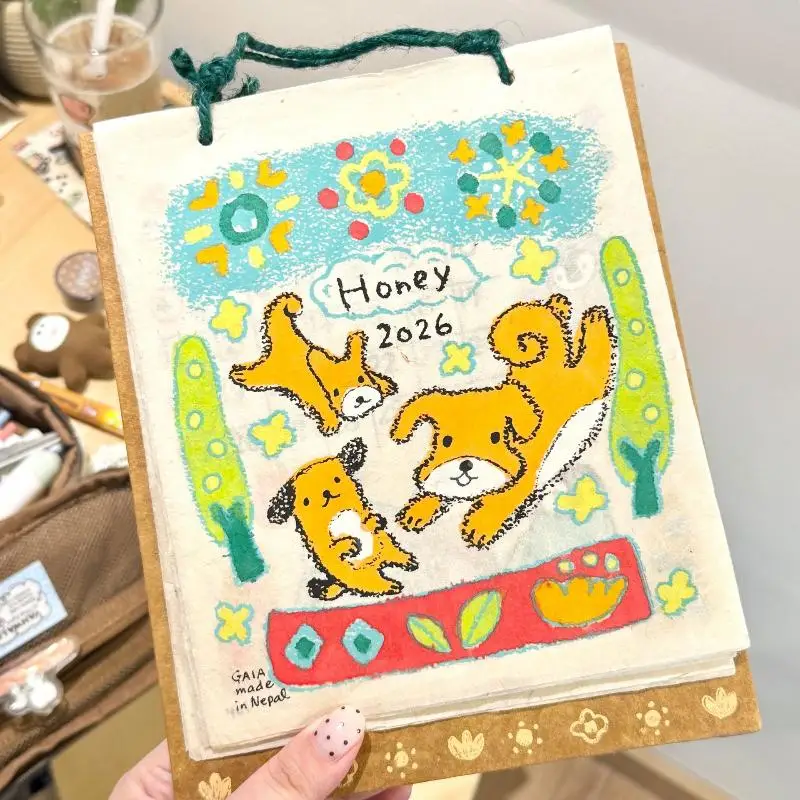 

2026 Year Cartoon Calendar Cute Animal Illustration Desk Calendar Month Calendar Gift Decorative Pendant Home Office Decor