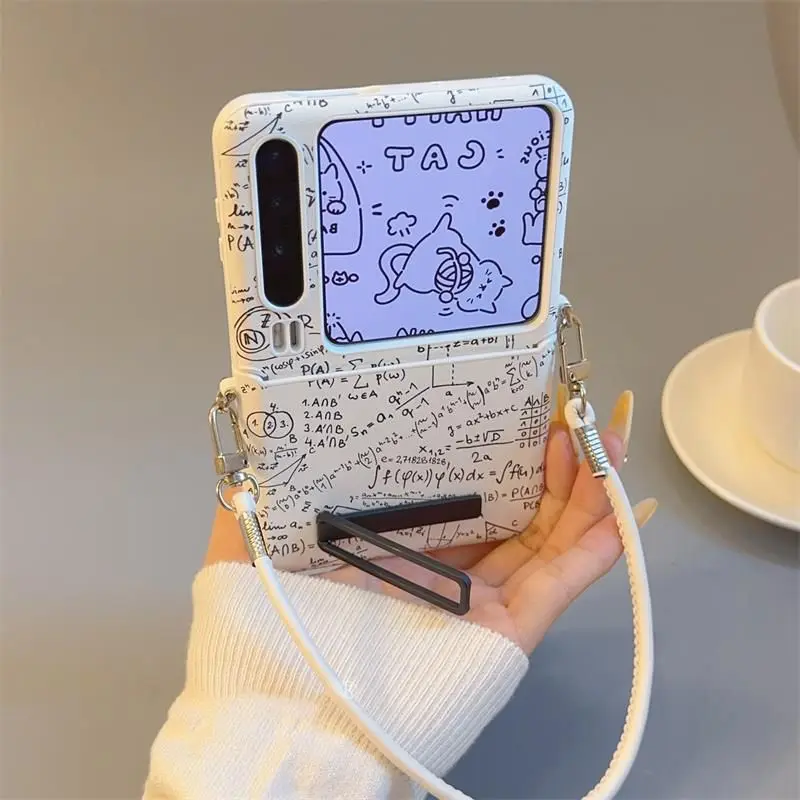 

Creative Mathematical Formula Graffiti Style Flip Case For Samsung Z Flip7 6 5 Mixflip /Oppo N2 N3flip/ Razr50 Cover With Stand