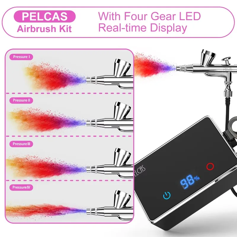 Wireless Mini Airbrush Compressor System Cordless Airbrush Kit for Nail Paint & Cake Decorating Air Brush