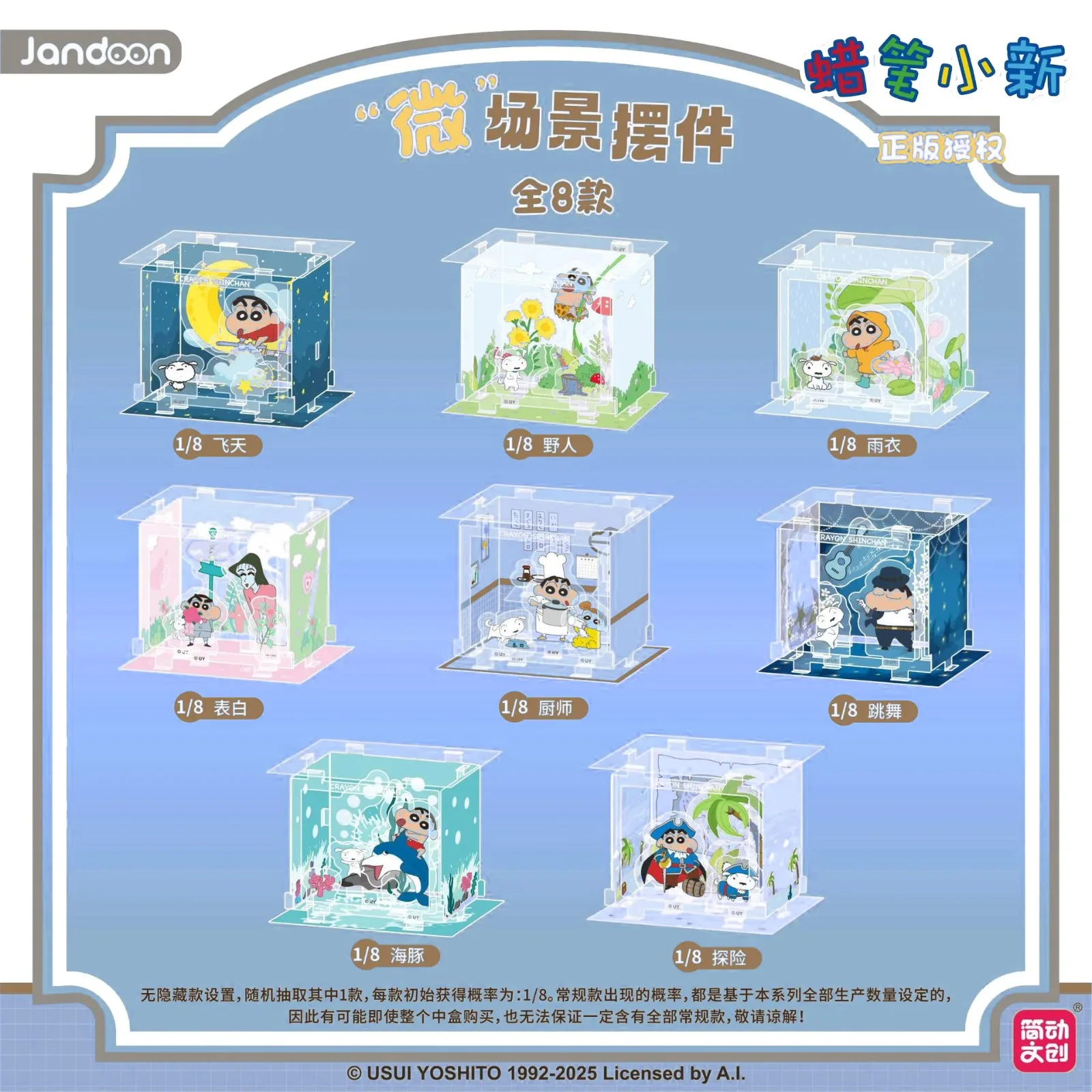 

Crayon Shinchan Blind Box Toy Acrylic Scene Desk Ornaments Collection Miniature Anime Figure Accessories Children Kids Gifts