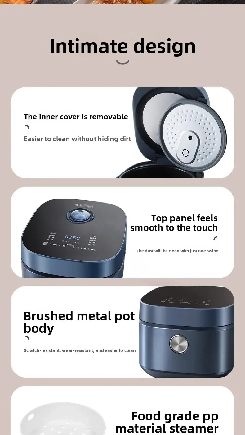 Rijstkoker huishoudelijke intelligente elektromagnetische verwarming 4L kookpot met grote capaciteit multifunctionele waterkoker galrijstkoker