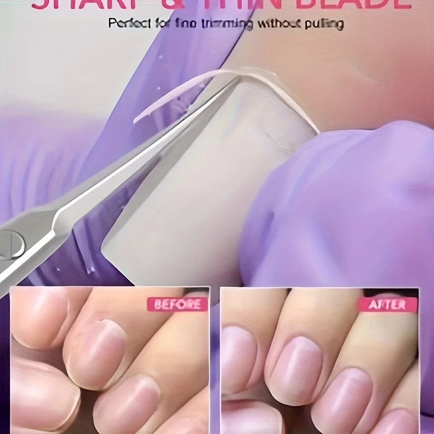 1pc Curved Blades Stainless Steel Cuticle Scissors - Precision, Eyelashes, Nail Care Scissors, Sharpness Precision,Foot repair