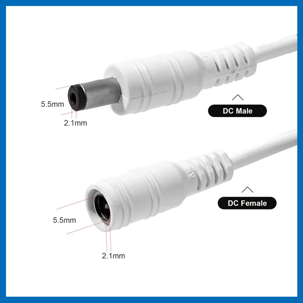 DC 12V Power Adapter Extension Cable 3M/5M/10M/15M/20M/30M DC Male Female Connector Power Extend Cord For Security CCTV Camera
