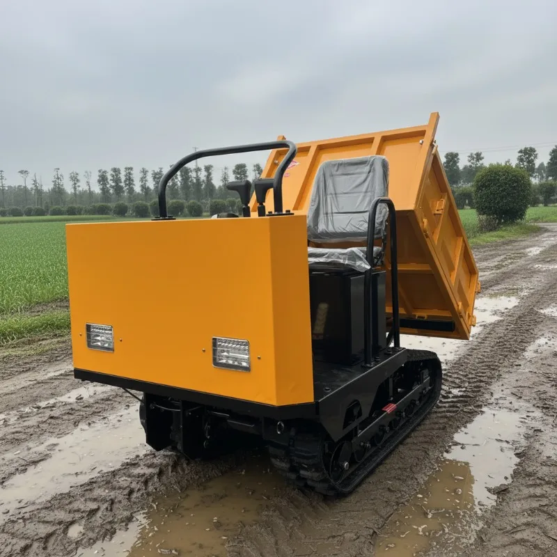 FOB Customizable All Terrain Crawler Dumper Diesel Mountain Paddy Field Climbing Self Unloading Farm Cargo Transport Vehicle