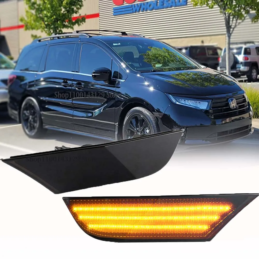 

2018 2019 2020 для Honda Odyssey Minivan светодиодный передний бампер, угловой янтарный боковой габаритный указатель поворота, мигалка [без динамики]